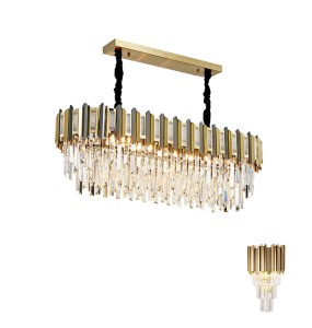 Postmodern New Trend LED Pendant Light Gold Chandelier Dimmable Home Decor Crystal Lustre Lampara for Living Room