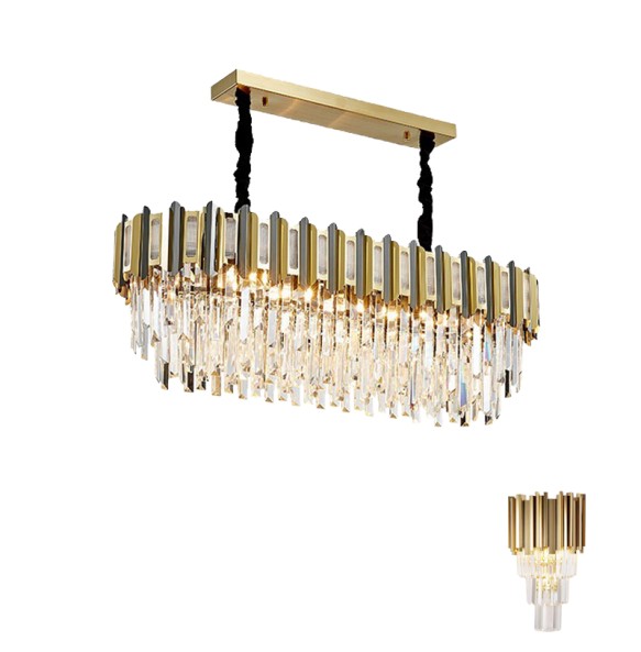 Postmodern New Trend LED Pendant Light Gold Chandelier Dimmable Home Decor Crystal Lustre Lampara for Living Room