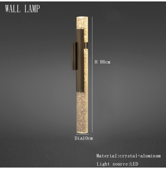 Modern Long Cylindrical Crystal Pendant Lights over Kitchen Island Home Decor Bedside Hanging Lamps Business Place Lighting