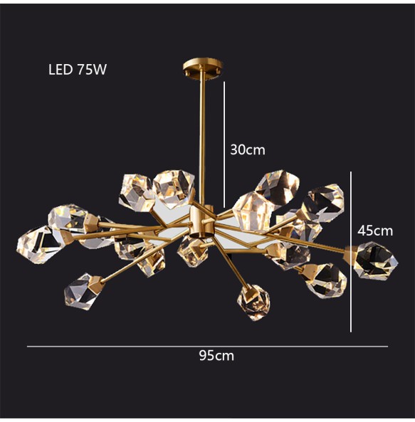 Modern Hanglamp Diamond Crystal Brass LED Hanging Lamp Lustre Gold Pendant Light Luxury Home Decor Living Room Dining Room