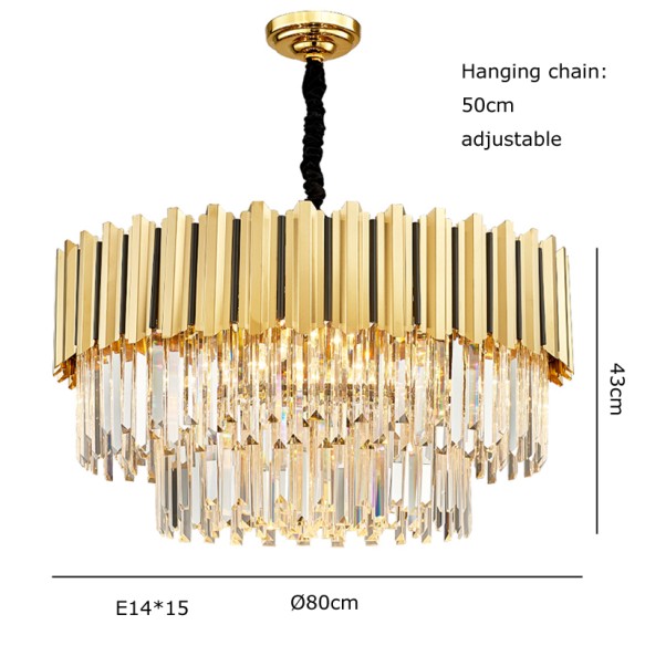 Luxury Gold Silver Crystal LED Light Fixture Lustre Pendant Light Home Appliance Home Decor Living Room Chandeliers