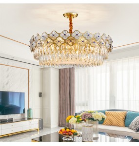 Lustre Pendant Light Flower Crystal Modern Suspension Light Fixture Dimmable LED Hanging Lamp Luxury Home Decor Home Appliance