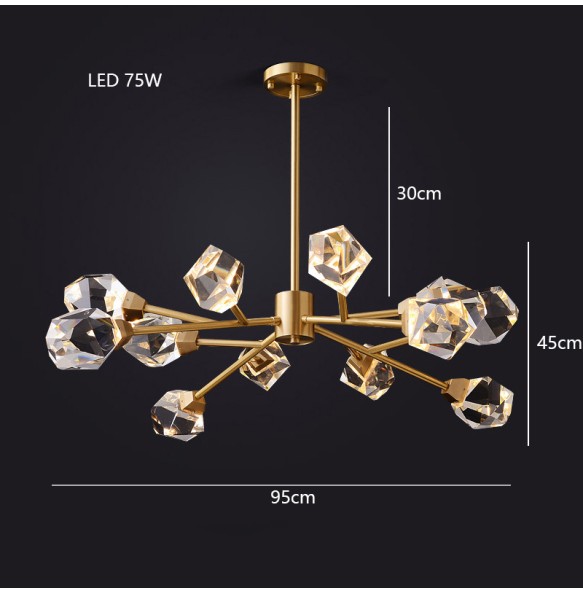 Modern Hanglamp Diamond Crystal Brass LED Hanging Lamp Lustre Gold Pendant Light Luxury Home Decor Living Room Dining Room