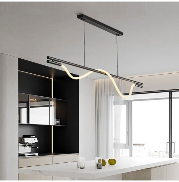 Modern 2024 Home Decor Long Silicone Strip Hanglamp Bar Kitchen Island Ceiling Chandelier Luminária Lustres Dining Room Lampara