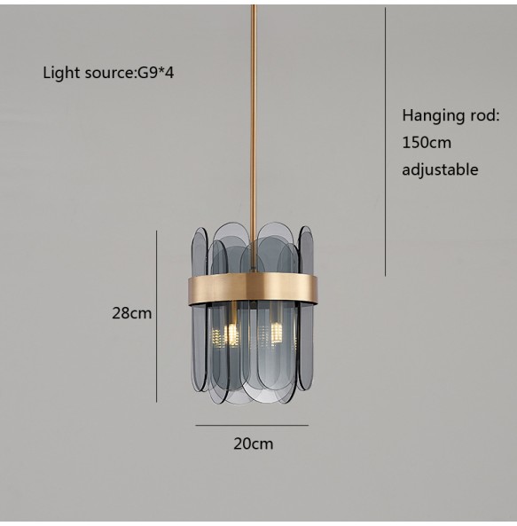 Smoky Gray LED Celling Lamp Indoor Lamparas De Techo Luxury Pendant Light New To The Season Suitable For Multiple Scenarios