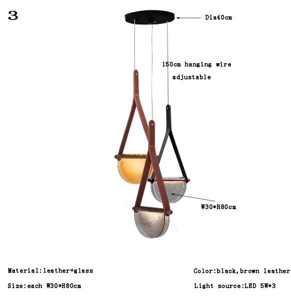 Modern 2024 Ceiling Chandelier Lighting Led Clear Glass Pendant Light Leather Lampe Lustre Living Room Decor Chandelier Lamparas