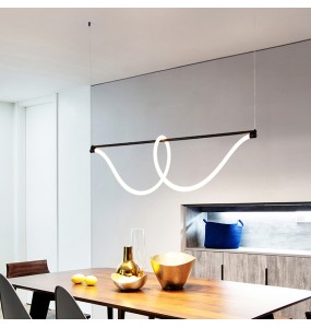 Modern 2024 Home Decor Long Silicone Strip Hanglamp Bar Kitchen Island Ceiling Chandelier Luminária Lustres Dining Room Lampara