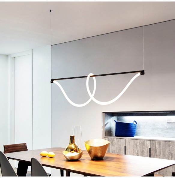 Modern 2024 Home Decor Long Silicone Strip Hanglamp Bar Kitchen Island Ceiling Chandelier Luminária Lustres Dining Room Lampara