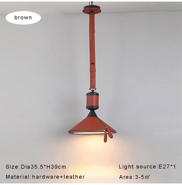 Modern Minimalist Belt Pendant Lamp blue Brown Light Luxury stylish Leather Hanging Lamps for Dining Room Kitchen Island Bedside