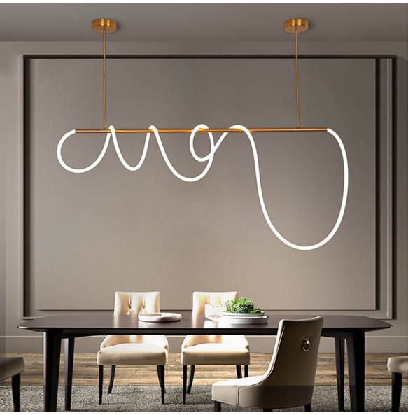 Long Pipe Ceiling Pendant Light above Dining Table Postmodern Silicone Minimalist Hanging Lamps