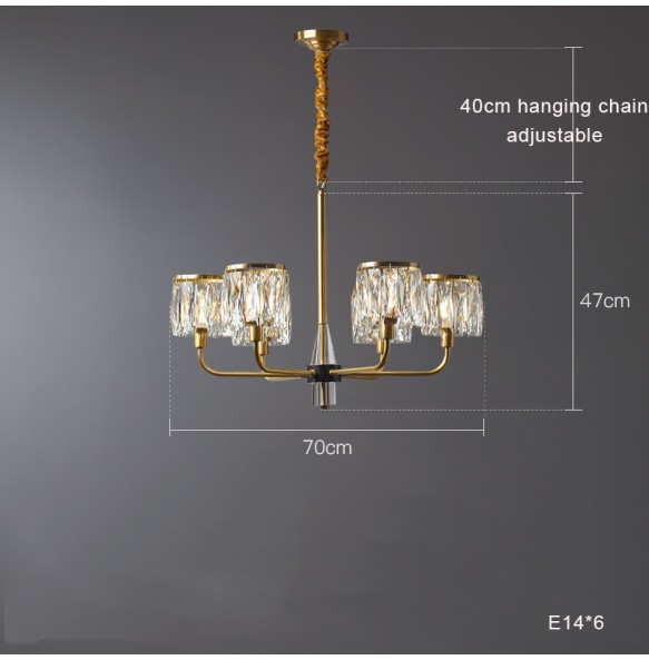 Led Vintage Brass Candle Shape Pendant Lamp New Lustre Home Appliance Crystal Chandelier Dimmable Ceiling Lamparas for Foyer