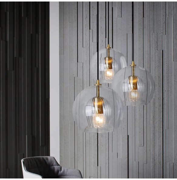 Transparent Glass Ball Ceiling Pendant Light Living Room Hanging Lights Dining Room Chandeliers Living Room Home Decor Lighting