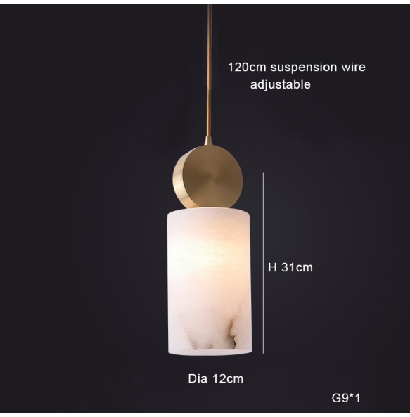 White Small Marble Pendant Light Modern Minimalist Dimmable Led Chandelier Home Decor Lamps for Dining Room Bedroom