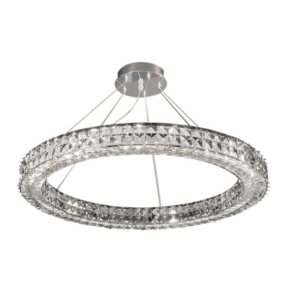 New Ring Crystal Pendant Light Simple Chandelier Home Decoration Lustres Luxury Hanging Lamps for Villa Foyer