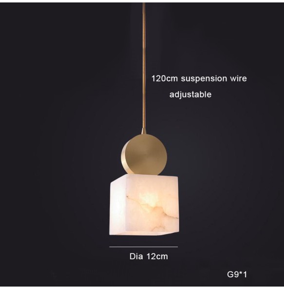 Small Spanish Natural Marble Pendant Light Modern Minimalist Led 2024 Marble Hanglamp Decor Restaurant Dining Room Light Fixture