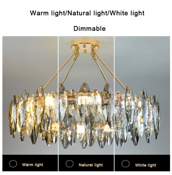 Led Postmodern New Fashion Chandelier Gold Pendant Light Luxury Chandelier Dimmable Living Room Bedroom Decoration Lustre