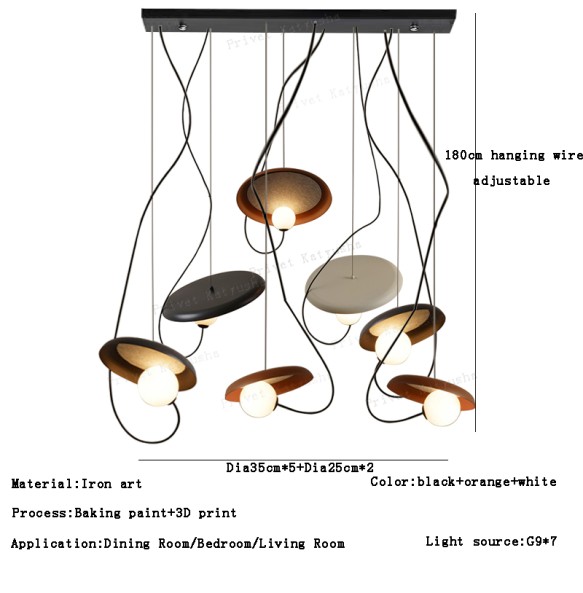 Modern 2024 Creative Ceiling Chandelier Dining Room Lampara Designer New Lustre Cocina Pendant Lights Room Decor 3D Print Lights