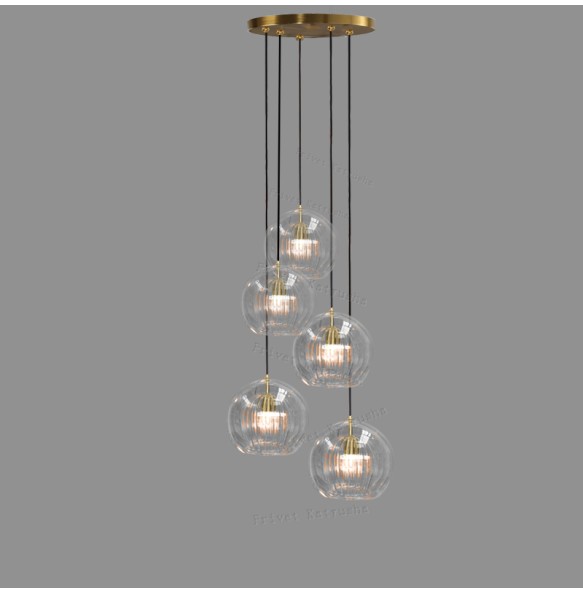 Transparent Glass Ball Ceiling Pendant Light Living Room Hanging Lights Dining Room Chandeliers Living Room Home Decor Lighting