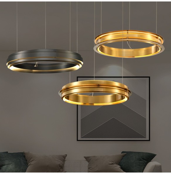 New Design Post-modern Italian Ring Pendant Lamp Home Decor Ceiling Chandelier Led Lustres for Living Room Bedroom Lamparas