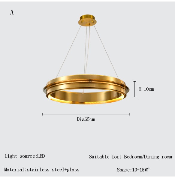 New Design Post-modern Italian Ring Pendant Lamp Home Decor Ceiling Chandelier Led Lustres for Living Room Bedroom Lamparas