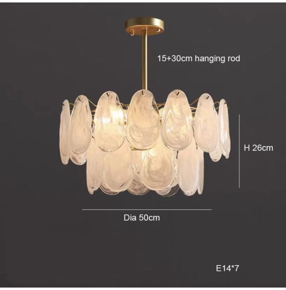 LED Postmodern White Cloud Glass Pendant Light Home Decor Dimmable Suspension Luminaire Lustre Chandelier for Living Room