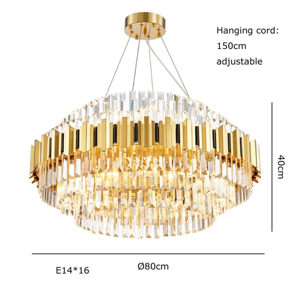 Nordic Gold Crystal Ceiling Chnadelier Home Decor Luxury Hanging Lamps over Dining Table Living Room Lustre Big Lamps