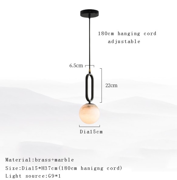 Pendant Light with Marble Modern Led Luxury Restaurant Ceiling Chandelier Home Decor Lustres Dining Room 2024 Hanging Lamp