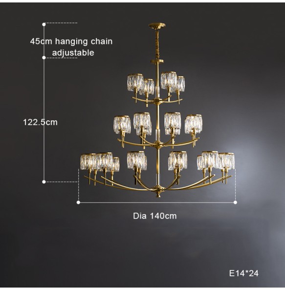 Led Vintage Brass Candle Shape Pendant Lamp New Lustre Home Appliance Crystal Chandelier Dimmable Ceiling Lamparas for Foyer