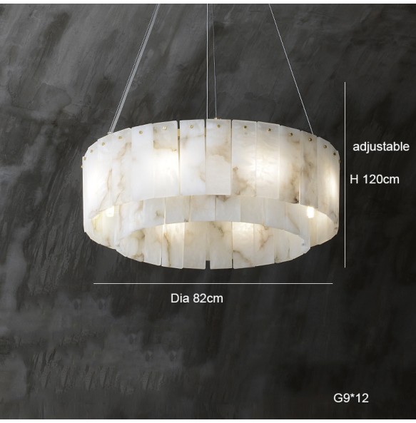 Postmodern LED Natural Marble Pendant Light Home Decor Elegant Suspension Luminaire Lustre Living Room Villa Chandelier