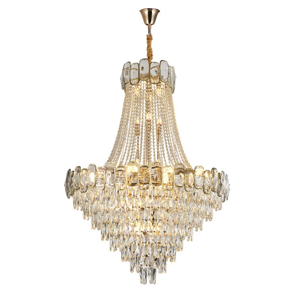 Nordic Large Crystal Ceiling Chandelier Room Decor Big Hanging Lamps Lustre Lampara for Villa Foyer Stairwell