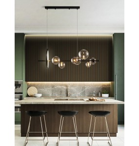 above Kitchen Island Minimalism LED Chandelier Room Decor Hanging Lamp Modern Suspension Home Decor Appliance Dining Table