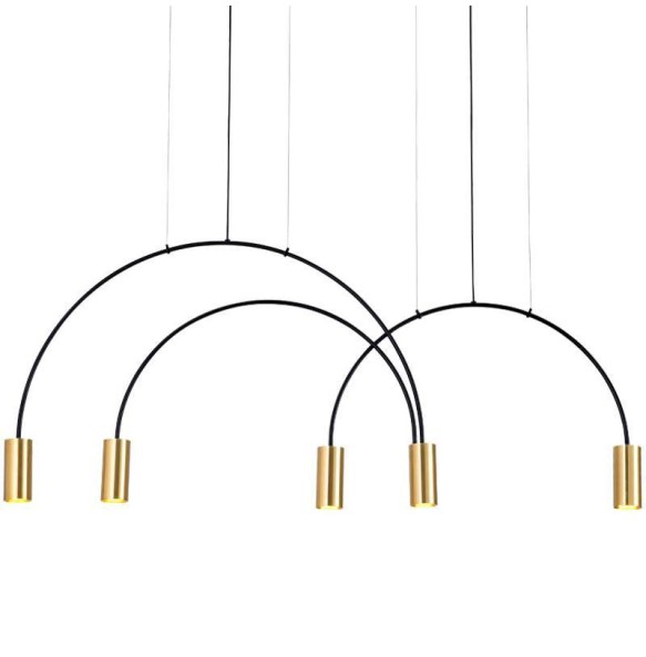 Nordic Style Minimalism Modern Suspension Black Gold Chandelier 2024 Dimmable LED Hanging Lamp Home Decor Appliance Cafe Hotel