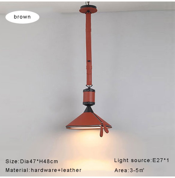 Modern Minimalist Belt Pendant Lamp blue Brown Light Luxury stylish Leather Hanging Lamps for Dining Room Kitchen Island Bedside