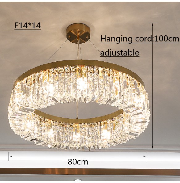 Luxury Gold Crystal Ceiling Pendant Lights Led Home Decoration Hanging Lamps Cristal Lustres over Dining Table Lamparas