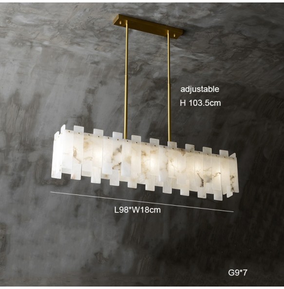 Postmodern LED Natural Marble Pendant Light Home Decor Elegant Suspension Luminaire Lustre Living Room Villa Chandelier