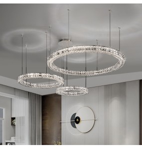 2024 Modern Luxury Crystal Ceiling Chandelier Lighting Home Decor Stainless Steel Lustres for Living Room