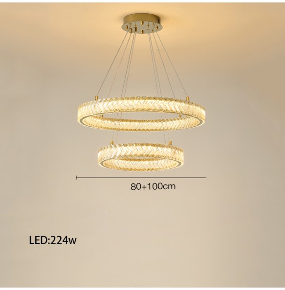 Modern Suspension Arrow Shaped Crystal Gold Round 2024 New Trend Pendant Light Dimmable LED Home Decor Appliance Lobby