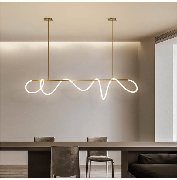 Silicone Pine Pendant Light Line Combination Light Musical Note Shaped Hanging Lamp Home Decor