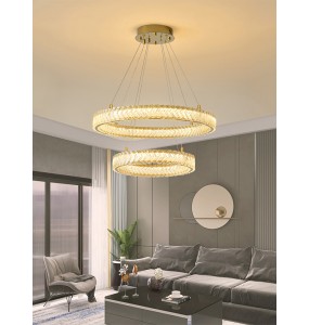 Modern Suspension Arrow Shaped Crystal Gold Round 2024 New Trend Pendant Light Dimmable LED Home Decor Appliance Lobby