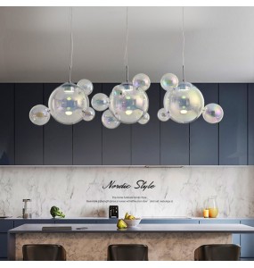 Modern Glass LED Pendant Light Living Room Decoration Bubble Glass Chandelier for Dining Room Home Decor Hanging Light