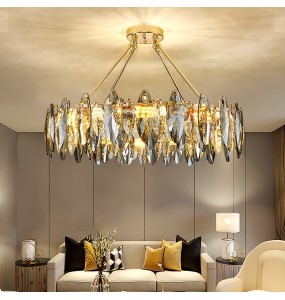 Led Postmodern New Fashion Chandelier Gold Pendant Light Luxury Chandelier Dimmable Living Room Bedroom Decoration Lustre