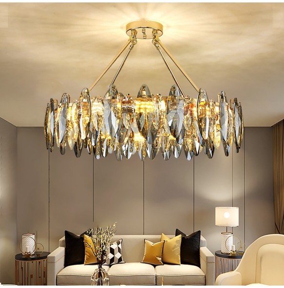 Led Postmodern New Fashion Chandelier Gold Pendant Light Luxury Chandelier Dimmable Living Room Bedroom Decoration Lustre