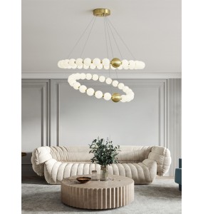 LED Modern Suspension Ivory White Pearl Necklace Shaped Pendant Light Room Decor Ball Hanging Lamp Home Decor Light Fixture