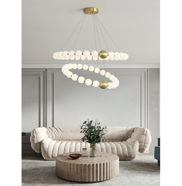 LED Modern Suspension Ivory White Pearl Necklace Shaped Pendant Light Room Decor Ball Hanging Lamp Home Decor Light Fixture