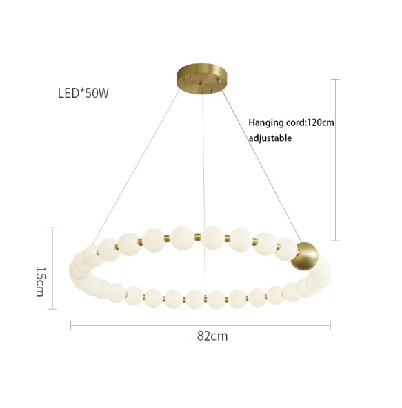 LED Modern Suspension Ivory White Pearl Necklace Shaped Pendant Light Room Decor Ball Hanging Lamp Home Decor Light Fixture