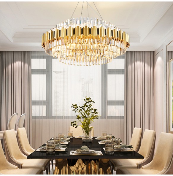 Nordic Gold Crystal Ceiling Chnadelier Home Decor Luxury Hanging Lamps over Dining Table Living Room Lustre Big Lamps