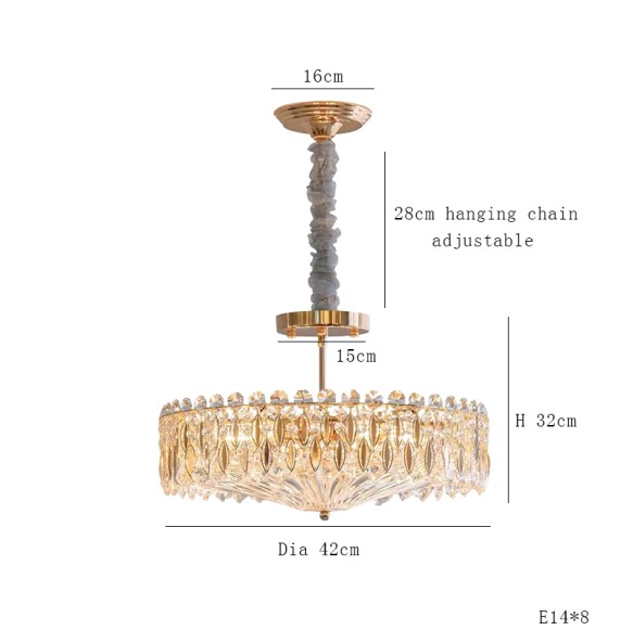 Nordic New Ceiling and Hanging Led Lamps Dimmable Home Decor Lustre Chandelier with Crystals Luxury Pendant Light for Villa