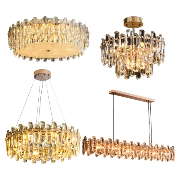 Lustre Luxury K9 Crystal Pendant Lights Modern Elegant Gold Chandelier Home Decoration Light Fixture for Foyer Living Room Villa