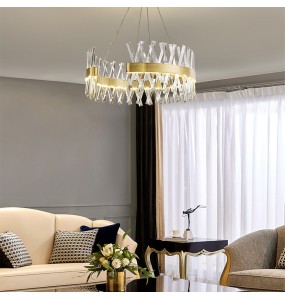 Chandelier Crystal Cheap Modern Crystal Ceiling Hanging Lamp Led Decoration Home Candelaria De Cristal Room Dining Table