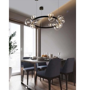 Nordic Style LED Lustre Pendant Light Home Decor American Industrial Style Modern Suspension Hanging Lamp Living Room Bedroom